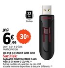 Clé USB 3.0 Cruzer Glide 32GB - SanDisk en promo chez E.Leclerc Reims à 6,99 €