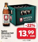 Münchner Hell im Angebot bei Markant Nordwest in Herford Münchner Hell Angebote von Spaten bei Markant Nordwest Herford für 13,99 €