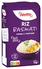 RIZ BASMATI FERME & PARFUMÉ - NETTO - Netto RIZ BASMATI FERME & PARFUMÉ - NETTO à 5,85 € dans le catalogue Netto