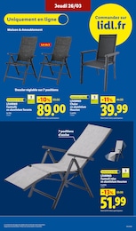 Prix et réduction Fauteuil Relaxation dans le prospectus Lidl en cours Offre Fauteuil Relaxation dans le catalogue Lidl du moment à la page 45