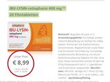 IBU-LYSIN-ratiopharm 400 mg 1/2 bei LINDA Partnerapotheke im Prospekt "" für 8,99 €
