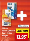 Fusion 5/Mach 3 Sport Systemklingen von Gillette für 13,95 € bei Lidl im Angebot Fusion 5/Mach 3 Sport Systemklingen von Gillette im aktuellen Lidl Prospekt