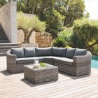 Salon de jardin d'angle Moorea 5 places terre d'ombre + table - HESPÉRIDE en promo chez Maxi Bazar Viry-Châtillon à 1 299,00 €