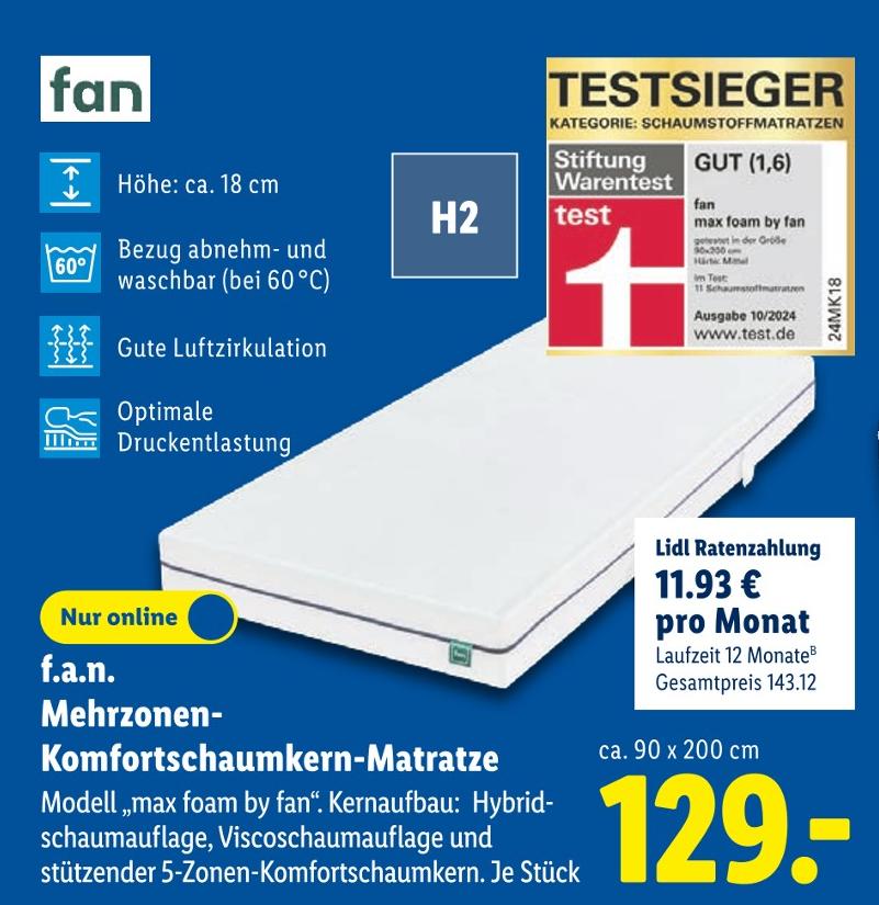 Mehrzonen-Komfortschaumkern-Matratze