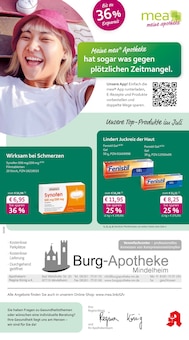 Aktueller mea - meine apotheke Prospekt "Unsere Juli-Angebote" für Mindelheim Aktueller mea - meine apotheke Prospekt für Mindelheim mit Seiten