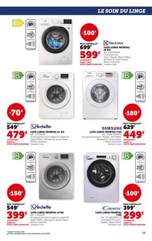 Promotion Lave-Linge dans le prospectus Hyper U, valable du 26/09/2023 au 08/10/2023 Promo Lave-Linge dans le catalogue Hyper U du moment à la page 15
