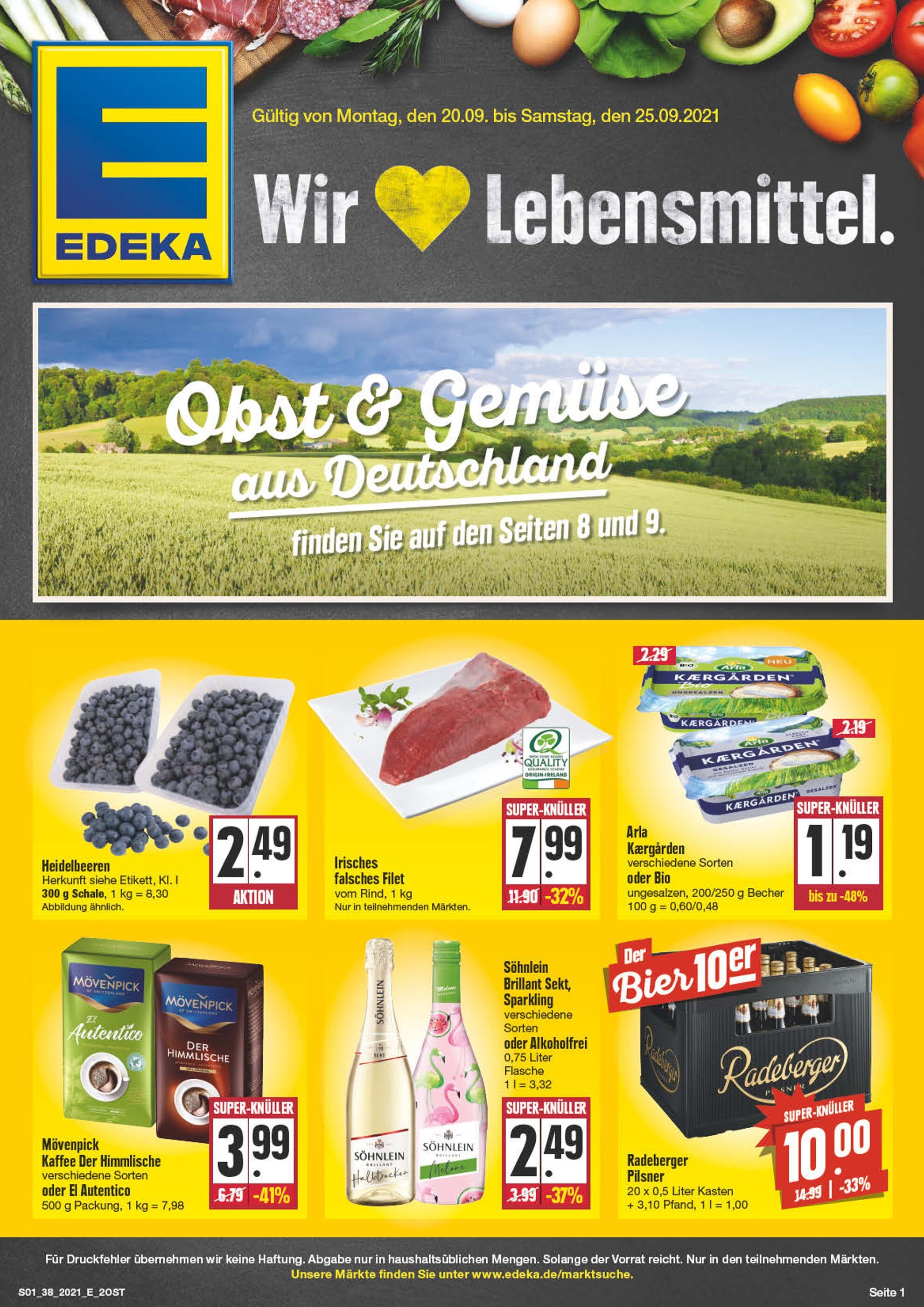 EDEKA Prospekt für Burgstädt mit 36 Seiten EDEKA Prospekt für Burgstädt: "Wir lieben Lebensmittel!", 36 Seiten, 20.09.2021 - 25.09.2021