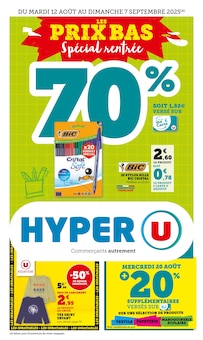 Prospectus Hyper U en cours, "LES PRIX BAS Spécial rentrée", page 1 sur 88