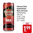 kubanischer Rum mit Cola Angebote von Havana Club bei EDEKA Heilbronn für 1,99 €