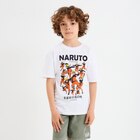 T-shirt manches courtes coton Naruto blanc garçon en promo chez La Halle T-shirt manches courtes coton Naruto blanc garçon dans le catalogue La Halle