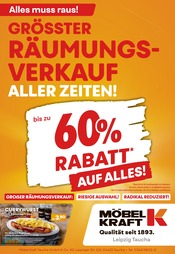 Aktueller Möbel Kraft Möbel & Einrichtung Prospekt in Gerichshain und Umgebung, "Alles muss raus!" mit 1 Seite, 16.07.2025 - 22.07.2025
