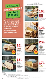 Catalogue de la semaine "Célébrons LES PRODUCTEURS de chez nous" avec 2 pages, valide du 13/10/2026 au 25/10/2026 pour Neydens et alentours Prospectus de la semaine "Célébrons LES PRODUCTEURS de chez nous" avec 2 pages, valide du 13/10/2026 au 25/10/2026 pour Neydens et alentours