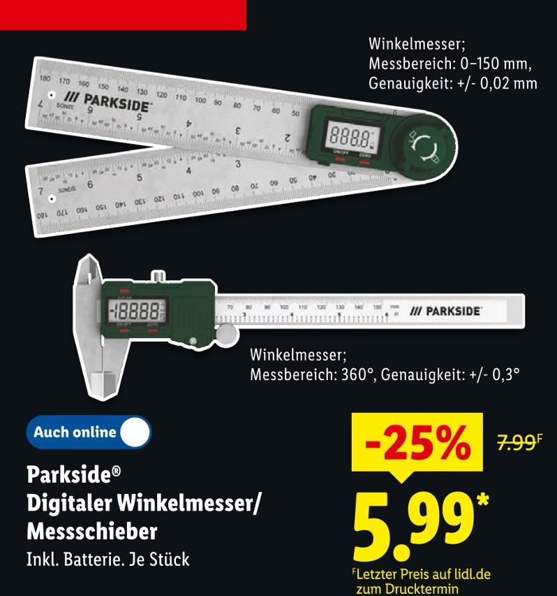 Digitaler Winkelmesser/Messschieber