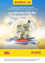 Lotto Baden-Württemberg Prospekt: "Sonderauslosung", 1 Seite, 25.09.2023 - 30.09.2023