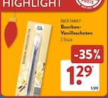 Bourbon-Vanilleschoten im Angebot bei ALDI SÜD in Aachen Bourbon-Vanilleschoten Angebote von Back Family bei ALDI SÜD Aachen für 1,29 €