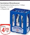 Mineralwasser im Angebot bei GLOBUS in Oberhausen Mineralwasser Angebote von Gerolsteiner bei GLOBUS Oberhausen für 4,29 €