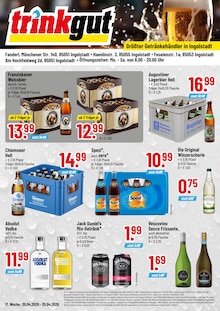 Jack Daniels im Trinkgut Prospekt "Aktuelle Angebote" mit 4 Seiten (Ingolstadt)