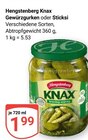Knax Gewürzgurken im Angebot bei GLOBUS in Homburg Knax Gewürzgurken Angebote von Hengstenberg bei GLOBUS Homburg für 1,99 €