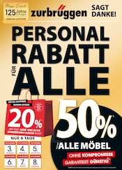 Zurbrüggen Möbel & Einrichtung Prospekt der aktuellen Woche mit 12 Seiten, gültig von 01.11.2025 bis 08.11.2025, in Bielefeld und Umgebung Aktueller Zurbrüggen Möbel & Einrichtung Prospekt in Bielefeld und Umgebung, "PERSONAL RABATT FÜR ALLE" mit 12 Seiten, 01.11.2025 - 08.11.2025