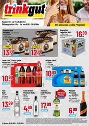 Trinkgut Discounter Prospekt der aktuellen Woche mit 4 Seiten, gültig von 18.05.2026 bis 23.05.2026, in Taufkirchen und Umgebung Aktueller Trinkgut Discounter Prospekt in Taufkirchen und Umgebung, "Aktuelle Angebote" mit 4 Seiten, 18.05.2026 - 23.05.2026