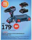 Perceuse visseuse à percussion brushless professionnel 18 V - BOSCH en promo chez E.Leclerc Rouen à 179,00 €