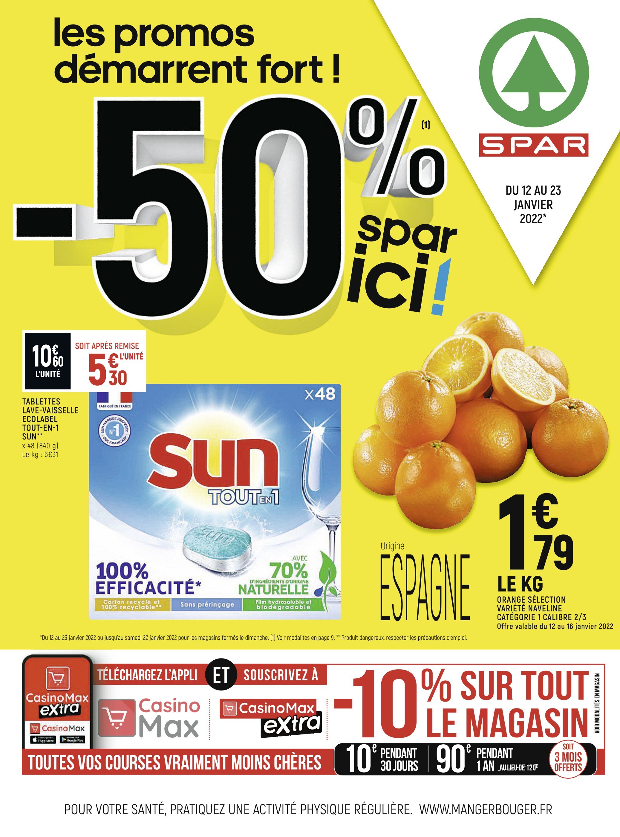 Catalogue Spar à Courbevoie, avec 12 pages Prospectus Spar à Courbevoie, "Les promos démarrent fort !", 12 pages, 12/01/2022 - 23/01/2022