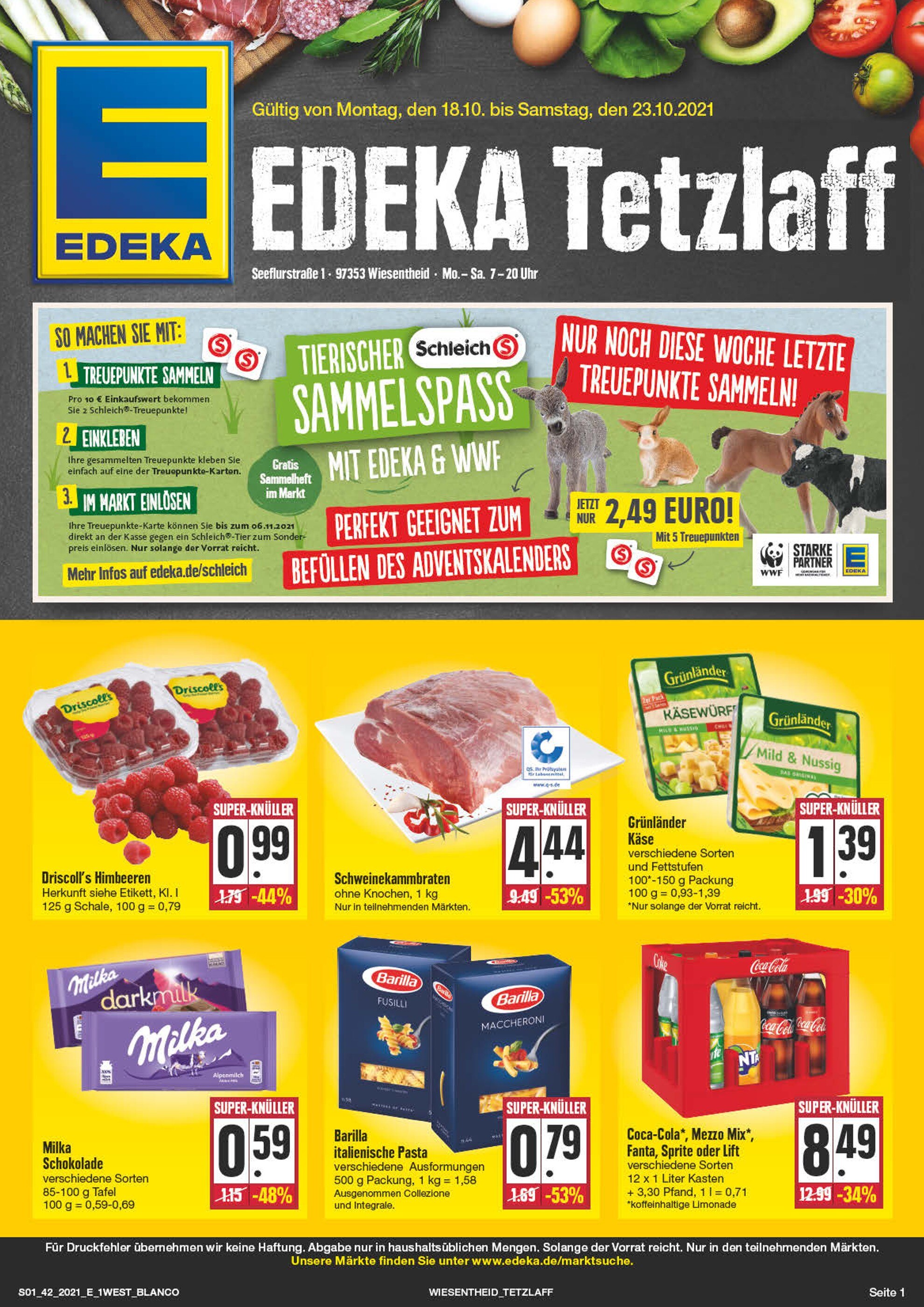 EDEKA Prospekt für Werbach mit 24 Seiten EDEKA Prospekt für Werbach: "Wir lieben Lebensmittel!", 24 Seiten, 18.10.2021 - 23.10.2021