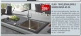 Glas- / Edelstahlspüle Imsa-45-GL Angebote von Mondo bei Opti-Wohnwelt Schwäbisch Gmünd für 359,00 €