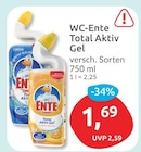 Total Aktiv Gel von WC-Ente für 1,69 € bei budni im Angebot Total Aktiv Gel von WC-Ente im aktuellen budni Prospekt