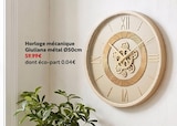Horloge mécanique métal Ø50cm - Giuliana - Maxi Bazar à Aix-en-Provence Horloge mécanique métal Ø50cm - Giuliana en promo chez Maxi Bazar Aix-en-Provence à 59,99 €