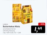 Butterkekse Minis Angebote von Leibniz bei Konsum Pirna für 1,49 €