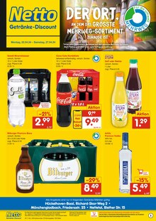 Cola im Netto Marken-Discount Prospekt "DER ORT, AN DEM DAS GRÖSSTE MEHRWEG-SORTIMENT ZUHAUSE IST." mit 2 Seiten (Nettetal)