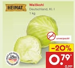 Weißkohl im Angebot bei Netto Marken-Discount in Recklinghausen Weißkohl Angebote bei Netto Marken-Discount Recklinghausen für 0,79 €