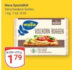 Spezialität Vollkorn Roggen im Angebot bei GLOBUS in Erfurt Spezialität Vollkorn Roggen Angebote von Wasa bei GLOBUS Erfurt für 1,79 €