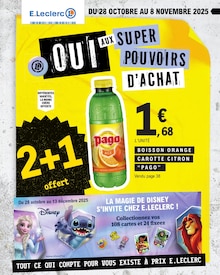 Catalogue E.Leclerc de la semaine 44, "OUI AUX SUPER POUVOIRS D'ACHAT", page 1, 28/10/2025 - 08/11/2025 Prospectus E.Leclerc en cours, "OUI AUX SUPER POUVOIRS D'ACHAT", page 1 sur 48