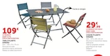 Table pliante - DINARD en promo chez Super U Champigny-sur-Marne à 29,99 €