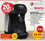 Kapselmaschine HAPPY friendly TAS102E im Penny Prospekt Kapselmaschine HAPPY friendly TAS102E von Bosch im aktuellen Penny Prospekt für 29,99 €