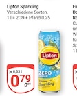 Sparkling im Angebot bei GLOBUS in Rüsselsheim Sparkling Angebote von Lipton bei GLOBUS Rüsselsheim für 0,79 €
