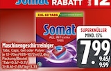 Maschinengeschirrreiniger Tabs im Angebot bei EDEKA in Passau Maschinengeschirrreiniger Tabs Angebote von Somat bei EDEKA Passau für 7,99 €