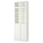 Bücherregal+Aufs/Paneel-/Vitrtüren weiß/Glas Angebote von BILLY / OXBERG bei IKEA Kleve für 214,99 €