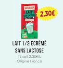 Lait 1/2 écrémé sans lactose - NATURALIA dans le catalogue Naturalia