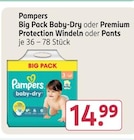 Big Pack Baby-Dry oder Premium Protection Windeln oder Pants bei Rossmann im Homberg Prospekt für 14,99 €