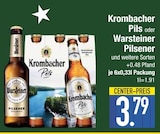 Krombacher Pils oder Warsteiner Pilsener Angebote von Krombacher, Warsteiner bei E center Dachau für 3,79 €