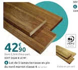 Mr.Bricolage Saint-Laurent-du-Pont - Promo Lot de 5 lames terrasse en pin du nord marron classe 4 Promo Lot de 5 lames terrasse en pin du nord marron classe 4 à 42,90 € dans le catalogue Mr.Bricolage à Saint-Laurent-du-Pont