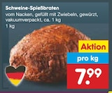 Schweine-Spießbraten im Netto Marken-Discount Prospekt Schweine-Spießbraten von im aktuellen Netto Marken-Discount Prospekt für 7,99 €