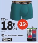 Lot de 3 boxers homme - Dim en promo chez E.Leclerc Brest à 18,49 €