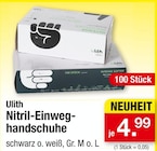 Nitril-Einweghandschuhe im Angebot bei Zimmermann in Laatzen Nitril-Einweghandschuhe Angebote von Ulith bei Zimmermann Laatzen für 4,99 €