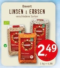 Linsen & Erbsen von Davert im aktuellen Erdkorn Biomarkt Prospekt