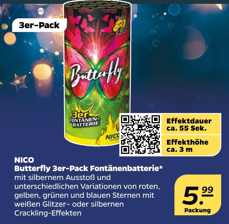 Butterfly 3er-Pack Fontänenbatterie
