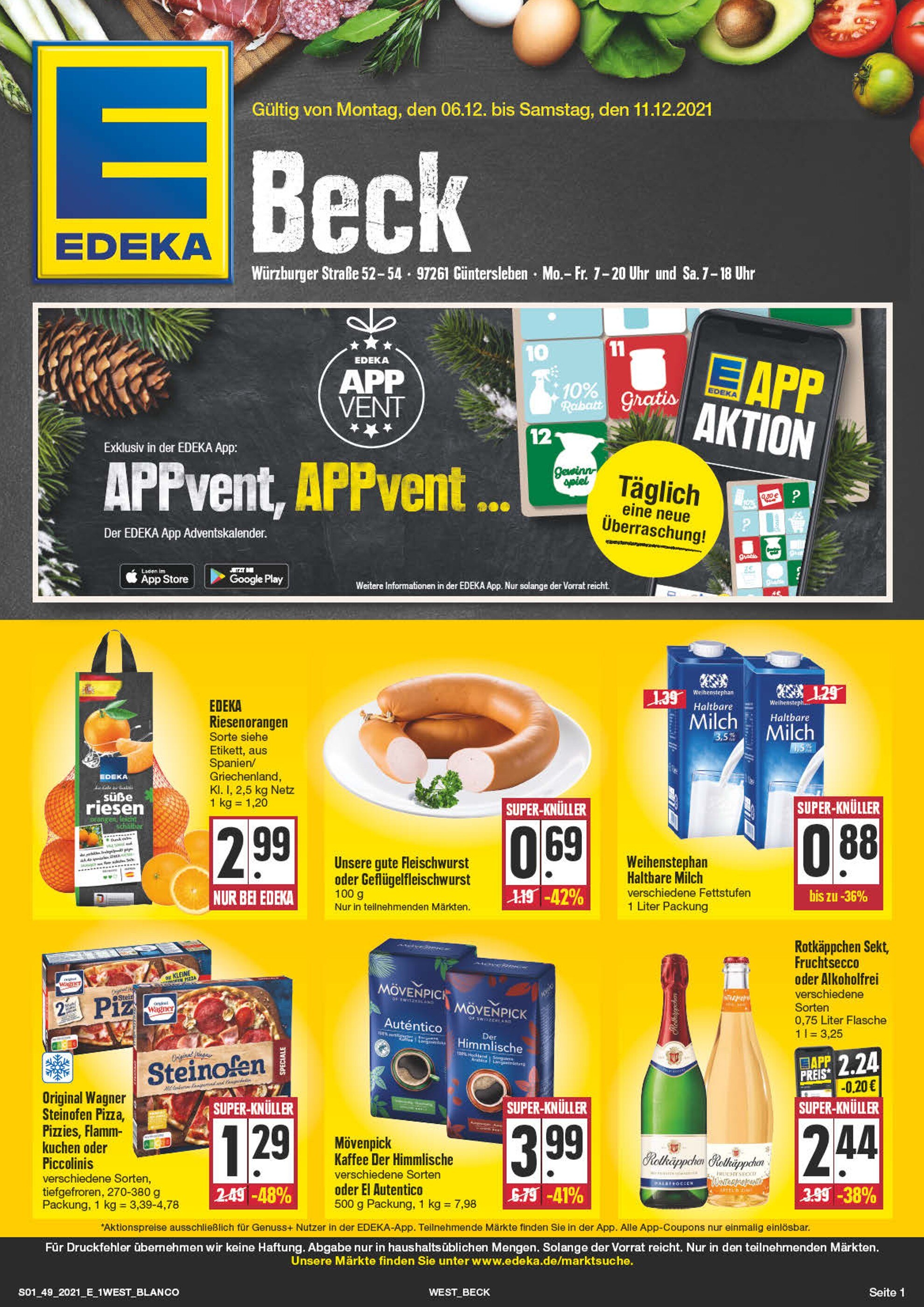 EDEKA Prospekt für Karlstadt mit 28 Seiten EDEKA Prospekt für Karlstadt: "Top Angebote!", 28 Seiten, 06.12.2021 - 11.12.2021